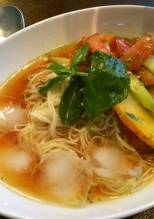 バジルで爽やか パスタ風アレンジそうめん-レシピのメイン写真