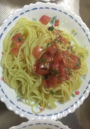 簡単トマトの冷製パスタ-レシピのメイン写真