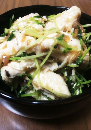豆苗と鶏胸肉の梅肉和え-レシピのメイン写真