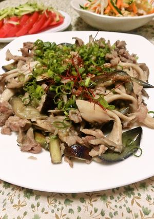 豚肉＆茄子＆舞茸のエスニック炒め♪-レシピのメイン写真