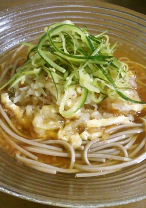 冷凍トマトでサッパリ冷蕎麦♪冬瓜と生姜で-レシピのメイン写真