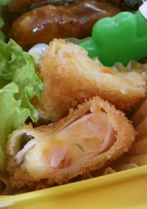 残り物のポテサラでハムフライ-レシピのメイン写真