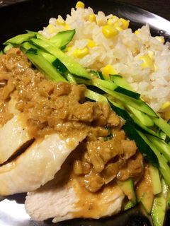 蒸し鶏とコーンライス-レシピのメイン写真