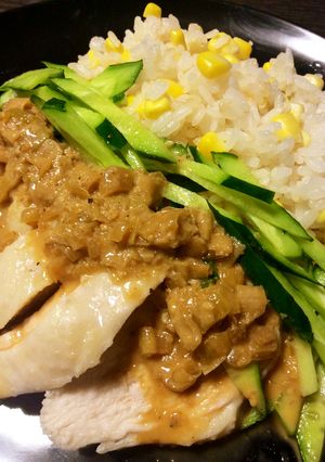 蒸し鶏とコーンライス-レシピのメイン写真