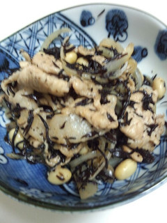 豚肉と大豆とひじきの炒めもの-レシピのメイン写真