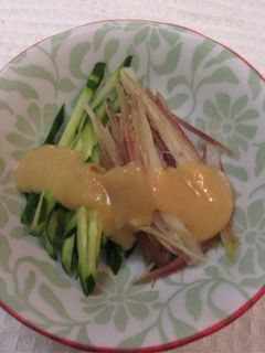 きゅうりとミョウガのぬた(酢味噌がけ)-レシピのメイン写真