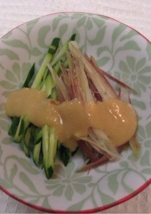 きゅうりとミョウガのぬた（酢味噌がけ）-レシピのメイン写真