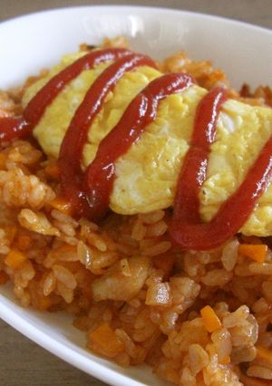 たまご1個☆チキンオムライス-レシピのメイン写真