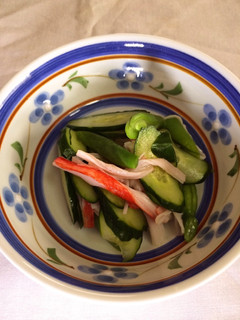 きゅうりとインゲンの酢の物-レシピのメイン写真