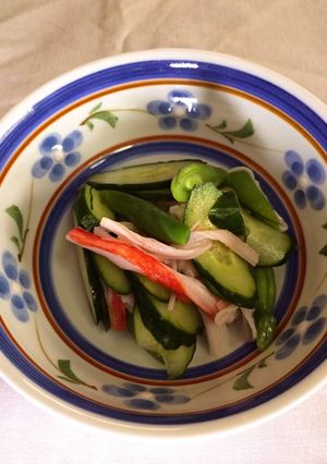 きゅうりとインゲンの酢の物-レシピのメイン写真