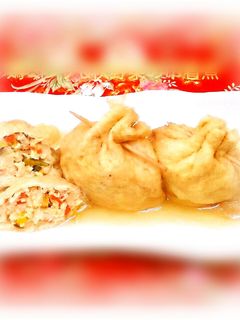 鶏ミンチ&野菜の巾着煮-レシピのメイン写真