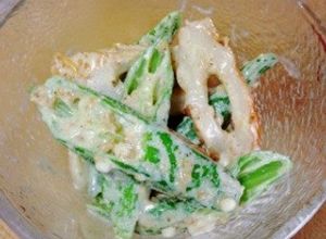 簡単あと一品！竹輪とおくらのごまマヨ和え-レシピのメイン写真
