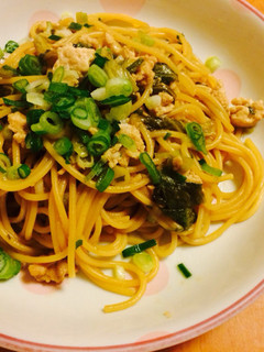 鶏ひき肉のぽんパスタ-レシピのメイン写真