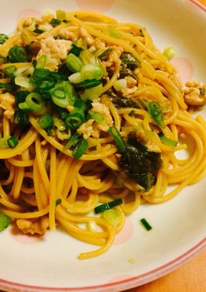 鶏ひき肉のぽんパスタ-レシピのメイン写真