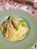 簡単５分☆たらことアスパラの冷製パスタ