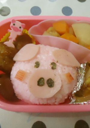 ぶたさんのデコ弁♪-レシピのメイン写真