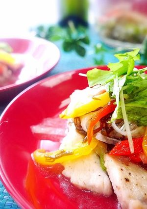 夏バテ解消！もずく酢de鶏マリネ風-レシピのメイン写真