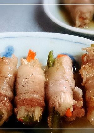 しょうが焼き風♪肉巻きアスパラ-レシピのメイン写真