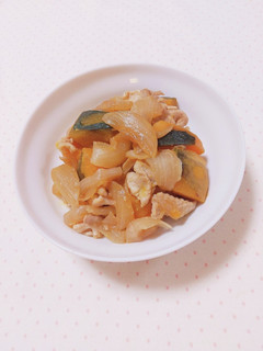 〖南瓜と豚肉の煮物*バター風味〗-レシピのメイン写真