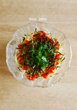 納豆と大葉の爽やか冷製パスタ-レシピのメイン写真