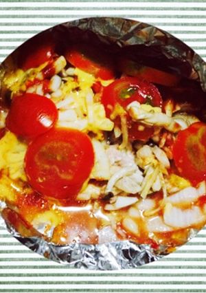 オーブンで簡単！鶏肉とトマトのホイル焼き-レシピのメイン写真