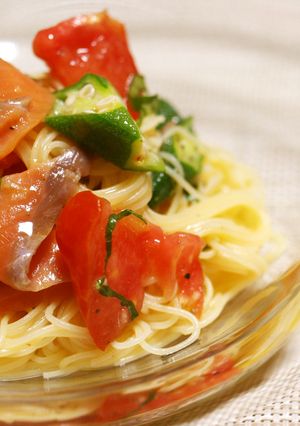 トマトとサーモンの冷製パスタ-レシピのメイン写真