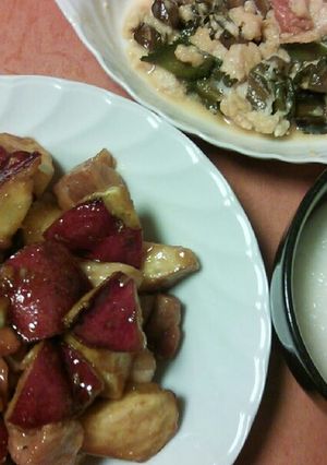 さつまいもと鶏ももの照り蒸し-レシピのメイン写真