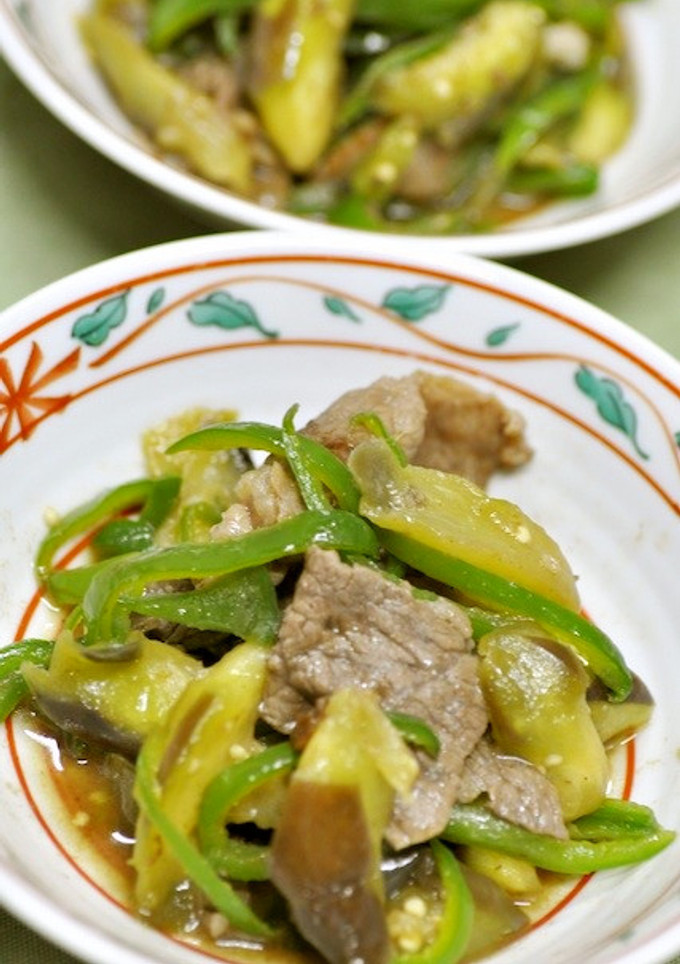簡単◎牛肉とピーマンと茄子の炒め煮-レシピのメイン写真