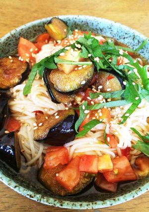 酸辣湯風☆夏野菜そうめん-レシピのメイン写真