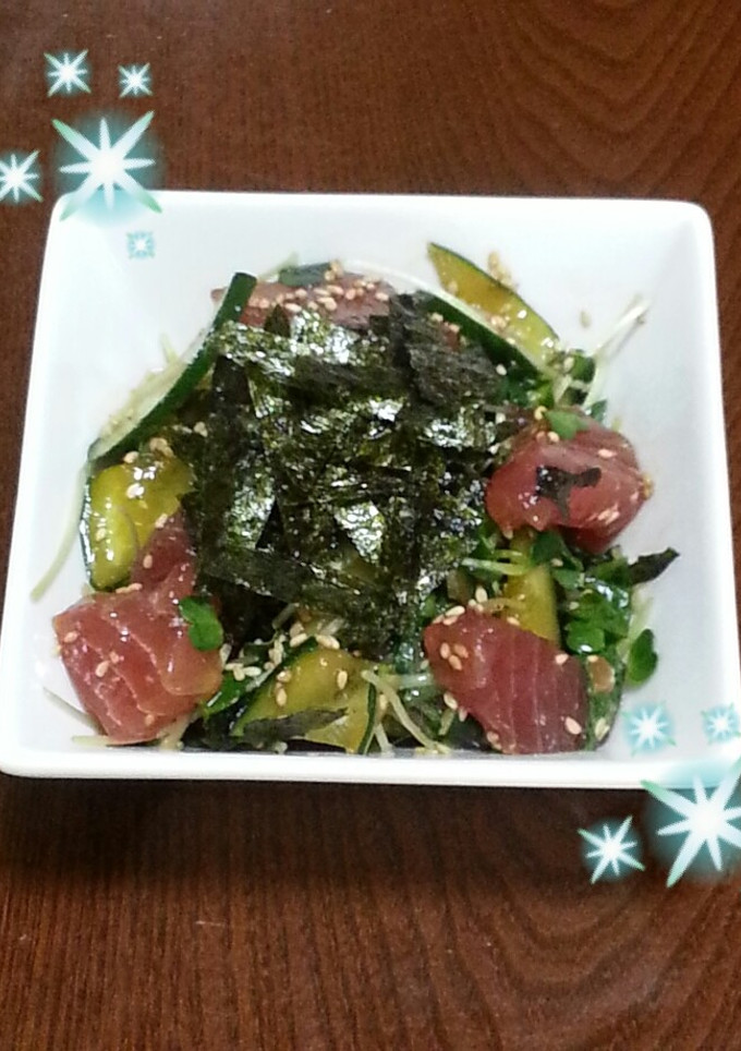 まぐろと残り野菜のわさび醤油あえ-レシピのメイン写真