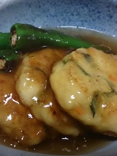 オクラ入りのお豆腐揚げ~生姜あんかけ~-レシピのメイン写真