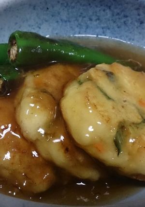 オクラ入りのお豆腐揚げ～生姜あんかけ～-レシピのメイン写真