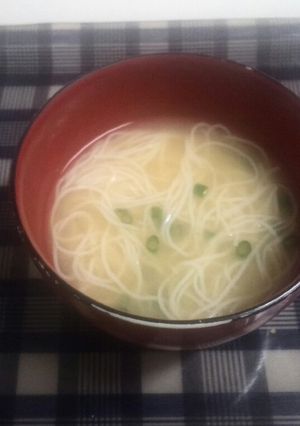 食べてみて！美味しい！味噌汁おそうめん-レシピのメイン写真