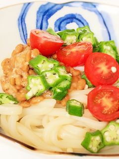 納豆とオクラの冷やしうどん-レシピのメイン写真