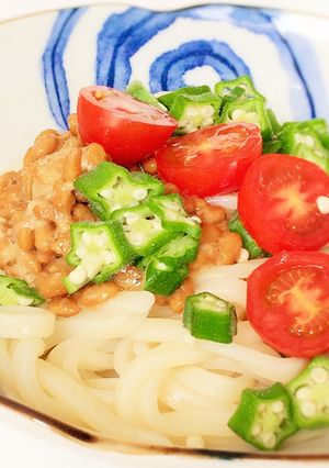 納豆とオクラの冷やしうどん-レシピのメイン写真
