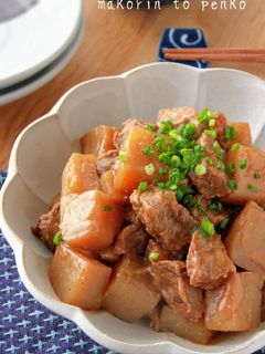 簡単!牛すじ肉とこんにゃくのみそ煮込み-レシピのメイン写真