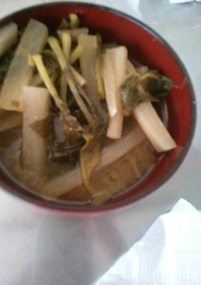 朝食　小松菜と　大根の味噌汁-レシピのメイン写真