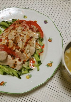 鶏肉のサッパリ蒸しバンバンジー風-レシピのメイン写真