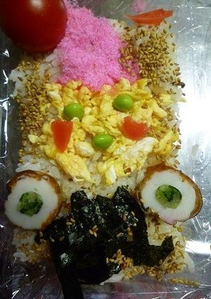ちらし寿司de「モンチッチ」のキャラ弁-レシピのメイン写真