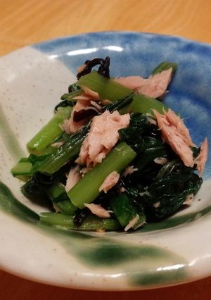 簡単にサッパリ副菜☆こまツナの塩昆布和え-レシピのメイン写真