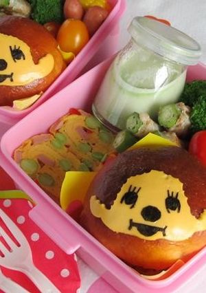 モンチッチーズバーガー&夏野菜のお弁当-レシピのメイン写真