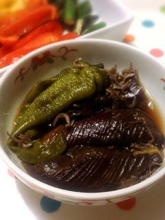 茄子と万願寺唐辛子と雑魚の炊いたん-レシピのメイン写真