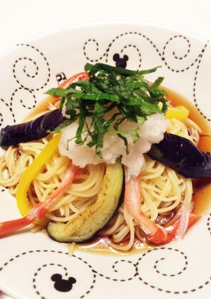 夏野菜の和風冷製パスタ-レシピのメイン写真