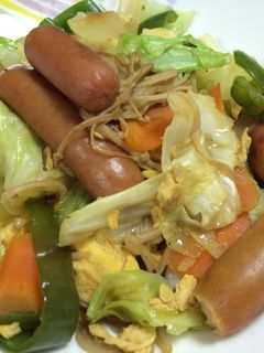 ウィニー入り野菜炒め-レシピのメイン写真