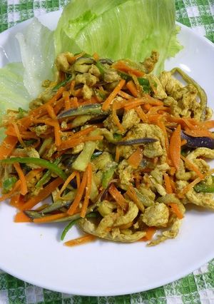 レンジ4分！野菜とチキンのカレー風味-レシピのメイン写真