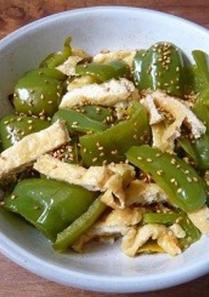 ピーマンとあげの蒸し煮-レシピのメイン写真