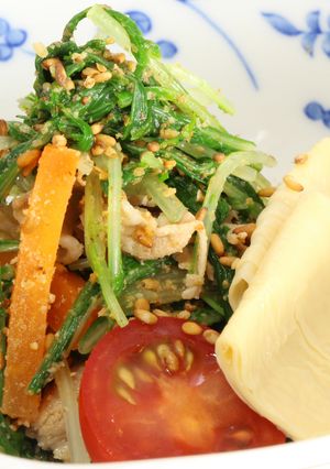 シャキシャキ!!京水菜の金ごま和え-レシピのメイン写真