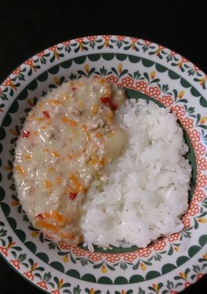 離乳食～豚肉とお野菜の豆乳クリームご飯-レシピのメイン写真