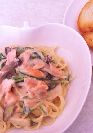 ランチに♡鮭のクリームパスタ-レシピのメイン写真