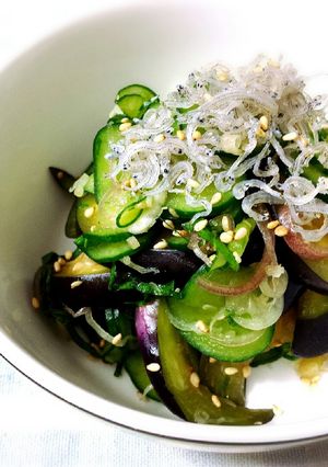 暑い日においしい♡茄子と茗荷のサラダ♩-レシピのメイン写真